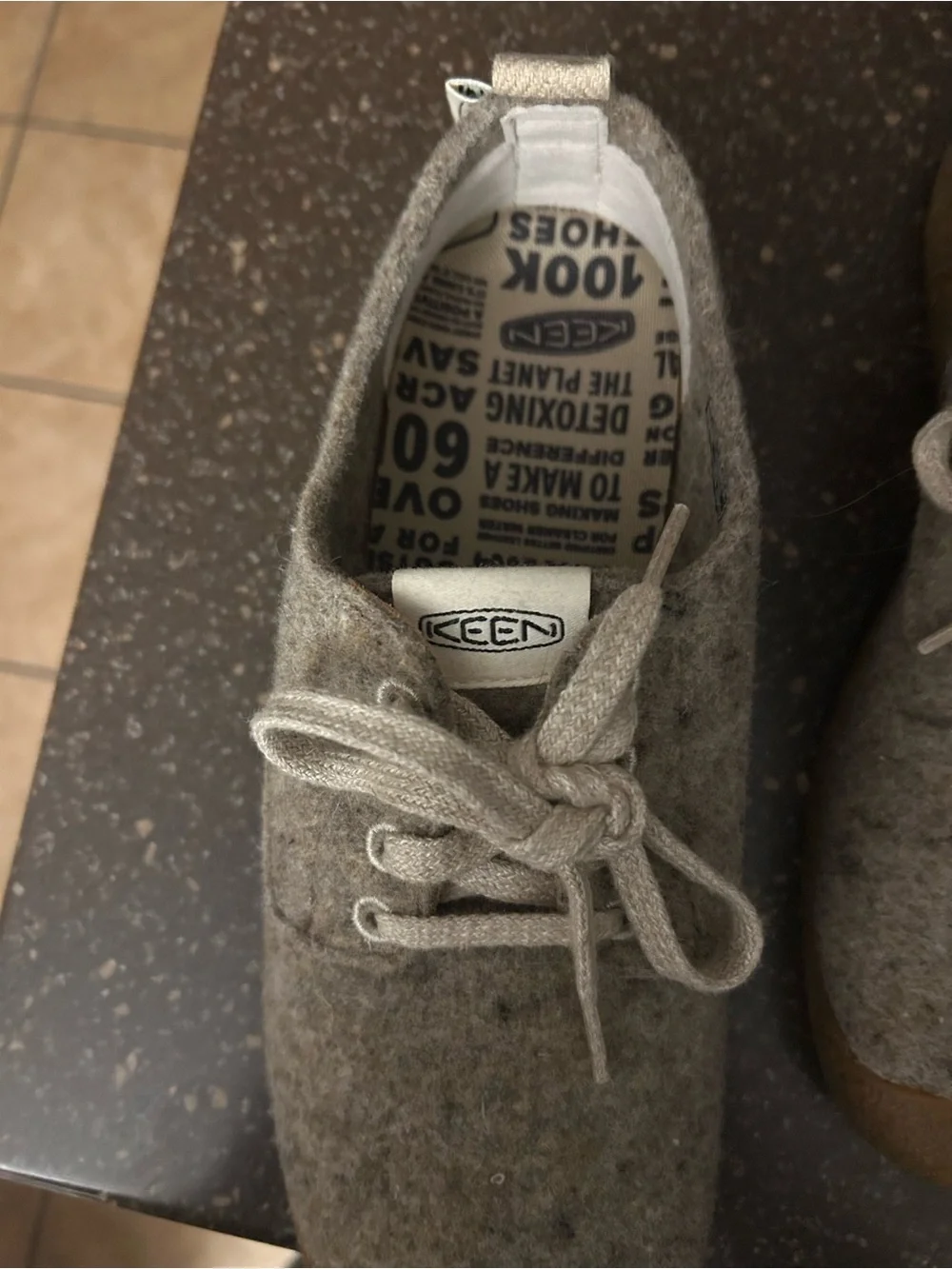 Keen Gray Wool Lace-Up Men's Sneakers with Gum Toe
